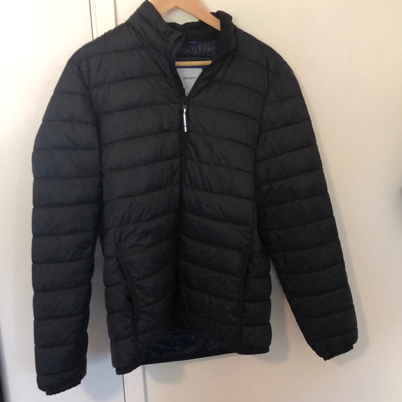 old navy black puffer jacket